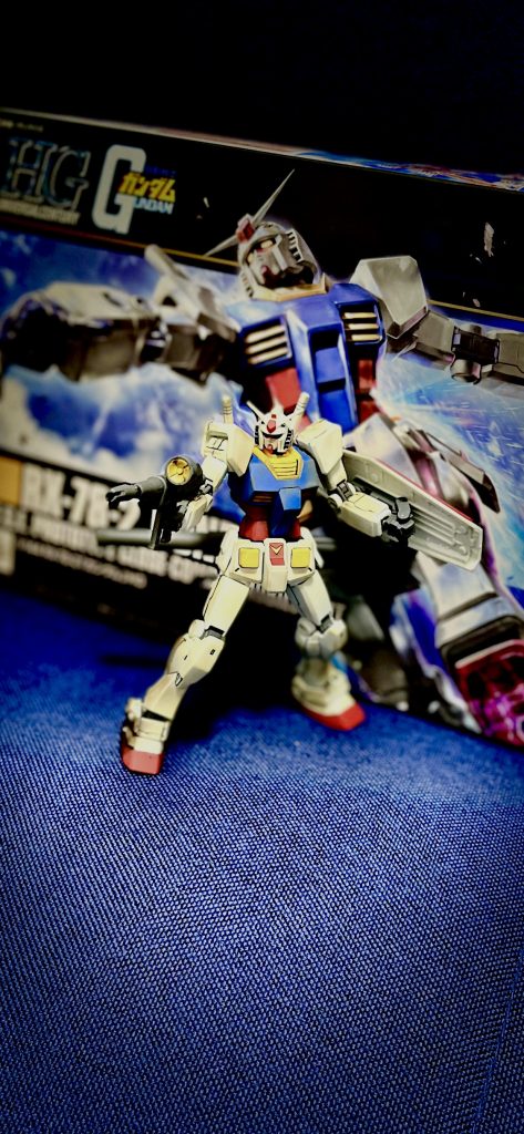 RX-78-2 ガンダム地球での戦いをイメージしてウェザリングをしました。どこでも手に入る唯一のHGキットではないでしょうか。。