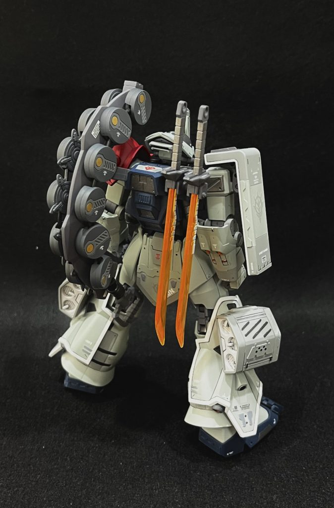 バックショットチェーンマインの塗分けがめんどくさく、この武装だけ進行が遅れてました。結果地味だが塗分けしてよかったと思える仕上がりになったと思っています