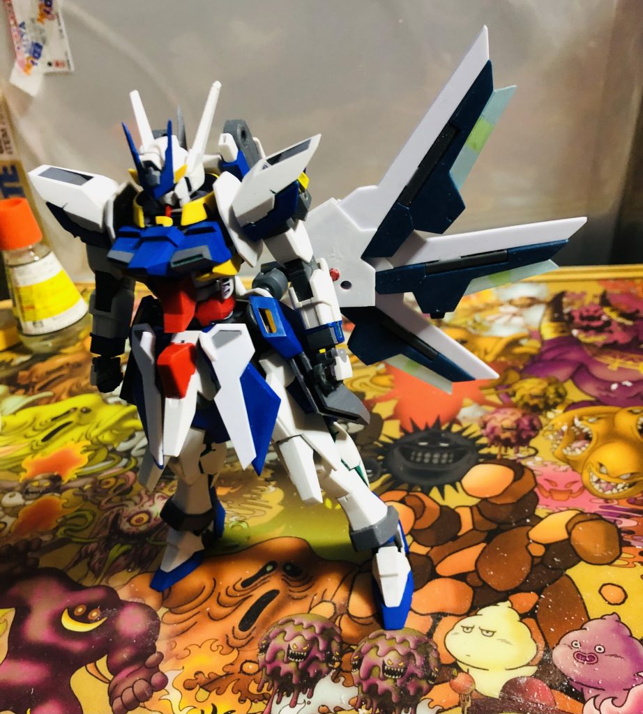 製作途中。バインダーはプラ板で大体の形を作ってケルディムGNHWのビットを加工して付けました。