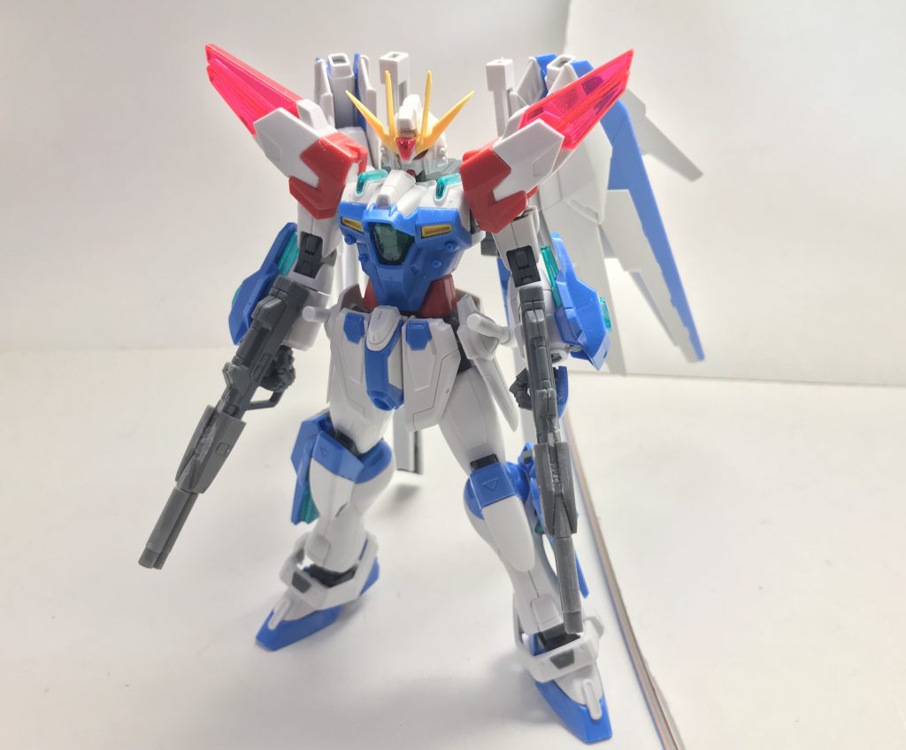 塗装前。長々と失礼しました。Twitterで開催されている「ガンプラシンプル改造コンテスト」という企画があったので、ベースキットが二つだけということもあってそれに参加するべく作ったものでもあります。