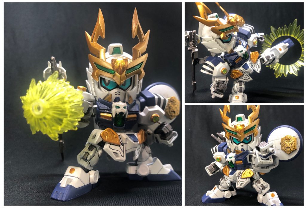 虎暁「雷鳴正拳突き‼︎‼︎」徒手空拳での格闘のみで強敵と戦ってきた虎暁。その強さは、拳に闘気を集中させて戦う｢雷拳」という独自の拳術(流派)によるところが大きい。・可動に関してSDモデラーさんなら大体お世話になっているであろうSMKフレーム(スモコさん考案)を導入しているので、通常のLGBBに比べて可動域が広く取れます。キックなどの格闘ポーズもなんのその。