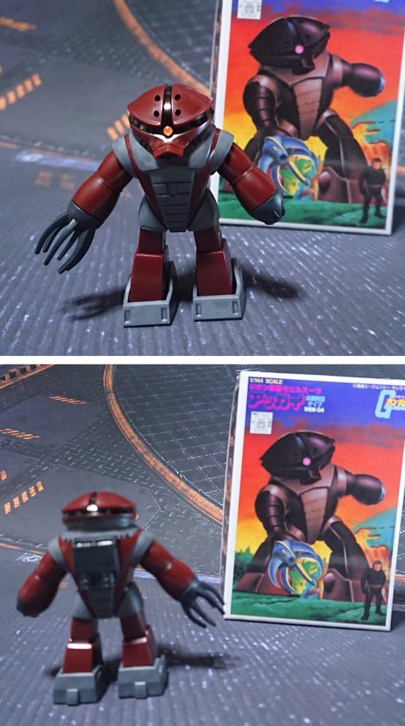 アッガイの前後ろとパッケージ。モノアイは市販パーツに置き換え。