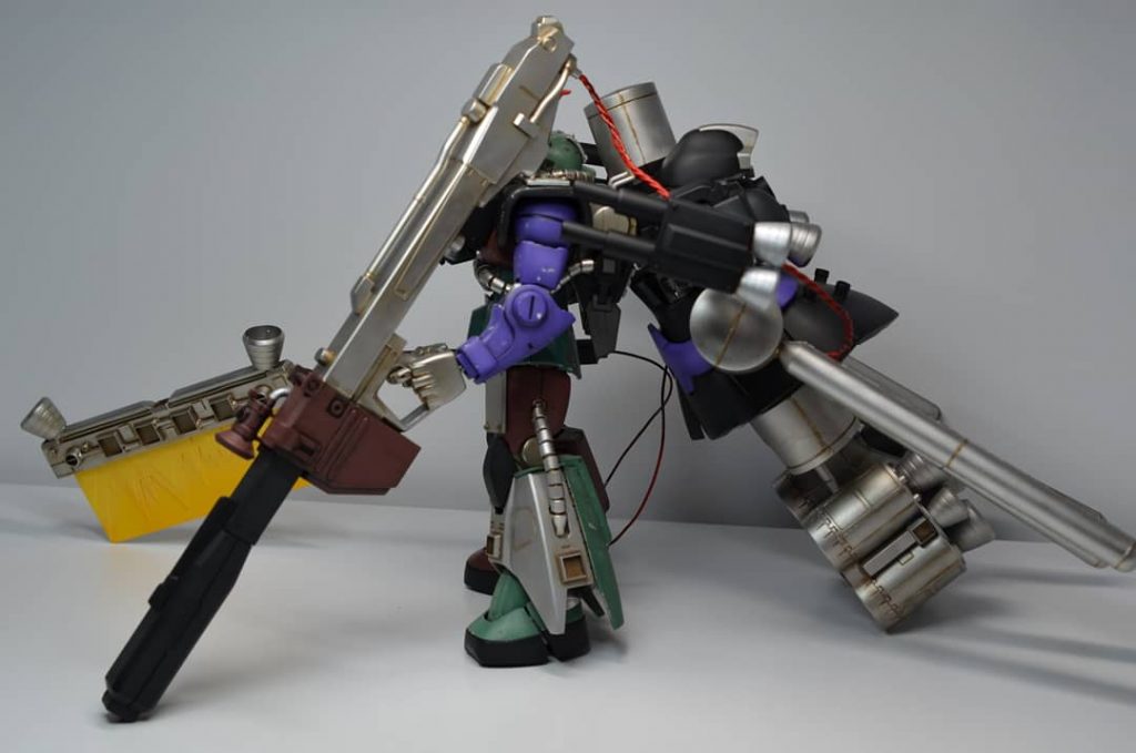 全体画像です。リックドムを使った追加武装でリックドムユニットです。コクピットもそのままで人が乗れます。