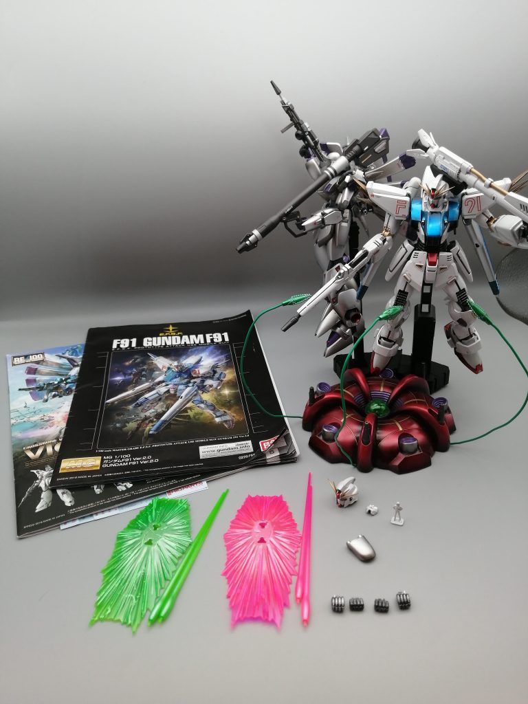 ＭＧ 1/100 ガンダムＦ９１ Ｖｅｒ．２．０［チタニウムフィニッシュ］ ＲＥ/100 1/100 ビギナ・ギナ ［エクストラフィニッシュ］–4枚目/制作者：Yamagu