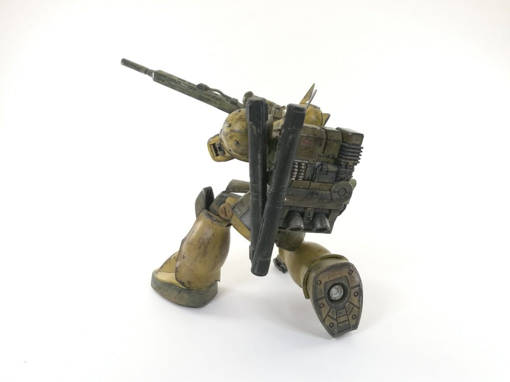 汚しも水性ホビーカラースポンジチッピングやドライブラシを駆使しました