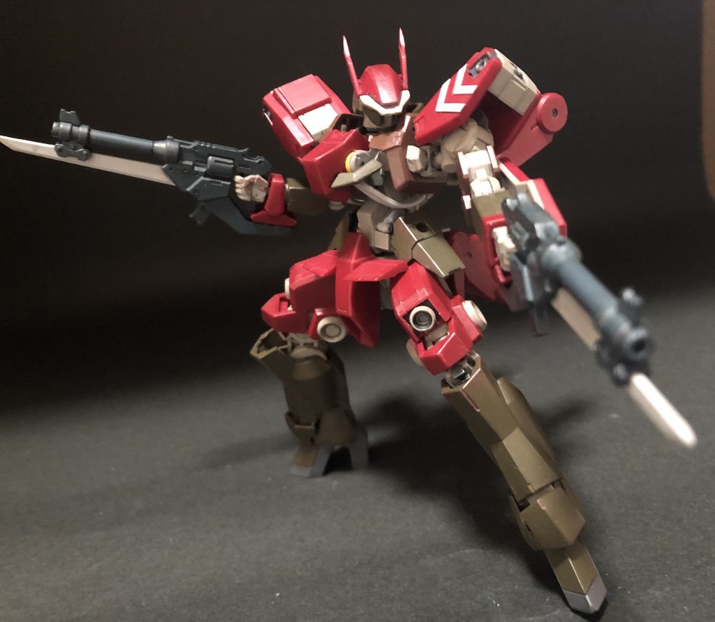 いそうでいなかった銃剣装備の機体。プルーマなんかと合わせてみたいですね。筆塗り・全塗装ガンプラ2022 その39