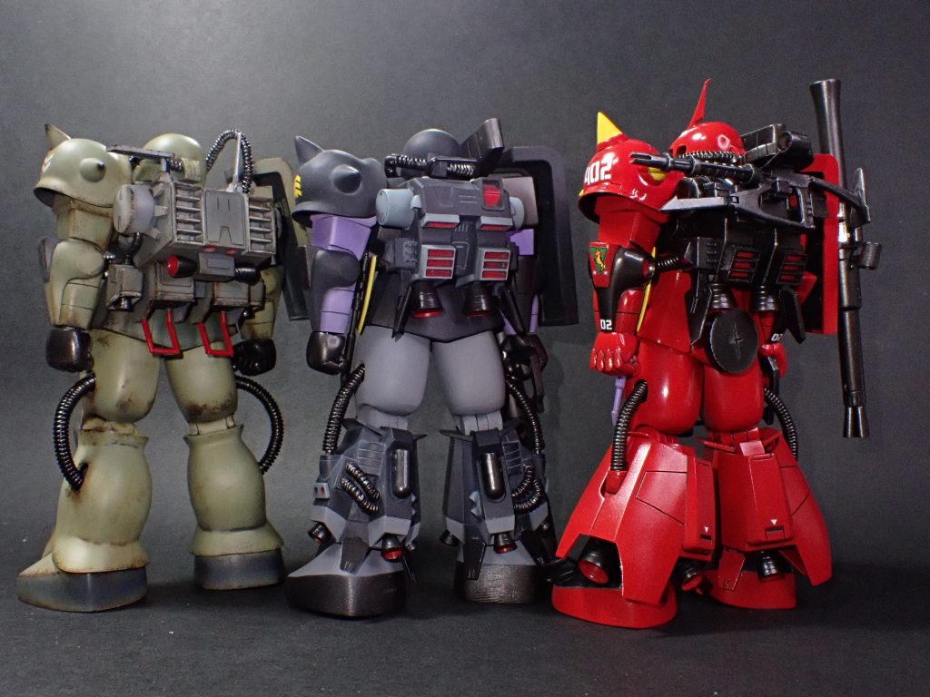 ザク3種　1/144旧キット–2枚目/制作者：muramura