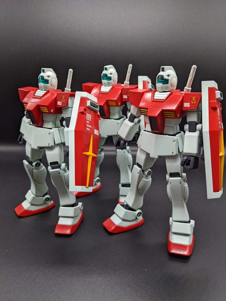 3体同時制作楽しめました通常ジムとエコプラで制作です意外と塗装後の色味は変わんなかったです