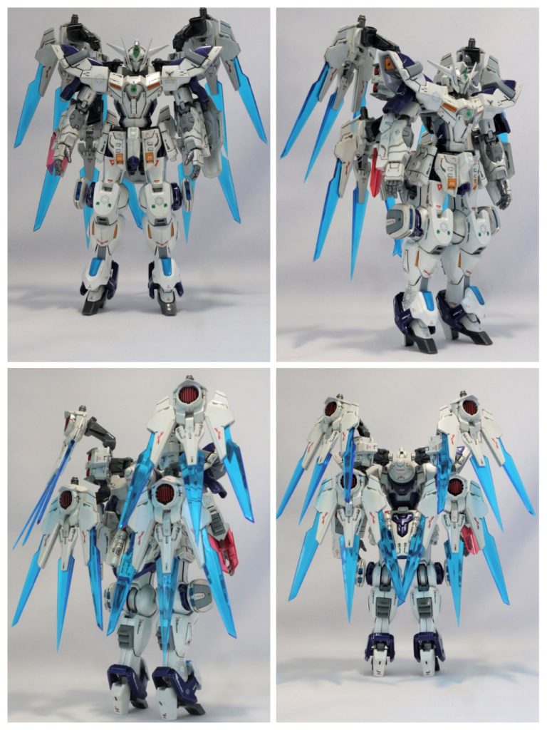 素立を各アングルから。通常、バックパックはこの形状となり、高い機動性を機体に持たせます。