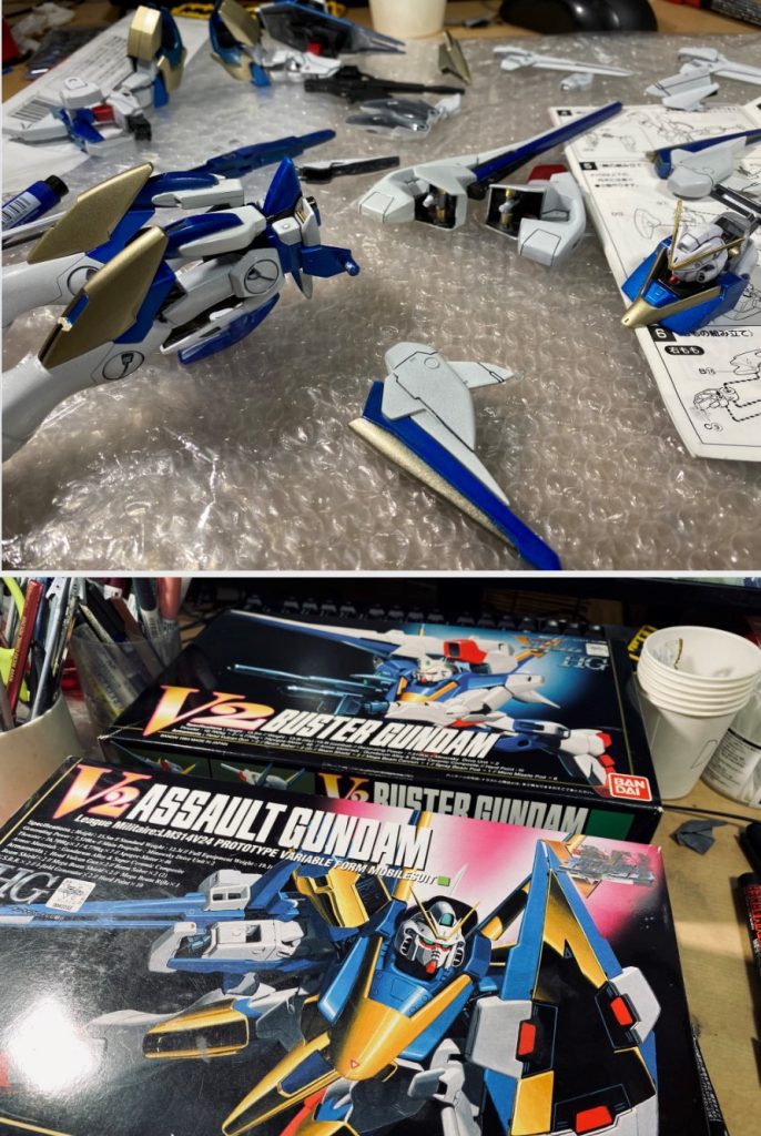 HGシリーズは当時子供だった自分には高価で入手できなかった上、両キットが揃って置いてある玩具屋はほぼなかった記憶があります。そもそも２つのキットを合わせることでV2アサルトバスターガンダムにできるという知識もなかったので、アサルトバスターのみ非売品なんだと当時真面目に思っていました(笑)
