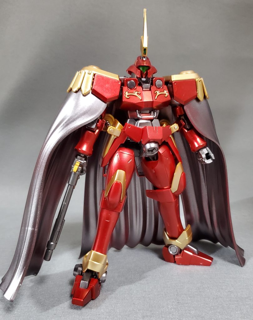 赤:ガンダムマーカーEXロイヤルメタレッド金:ガンダムマーカーEXイエローゴールドグレー部分・マント等:ガンダムマーカーEXヘビーガンメタリック頭部・胸部ピンク:ガンダムマーカーガンダムメタレッドビーム刃:ガンダムマーカーつや消し