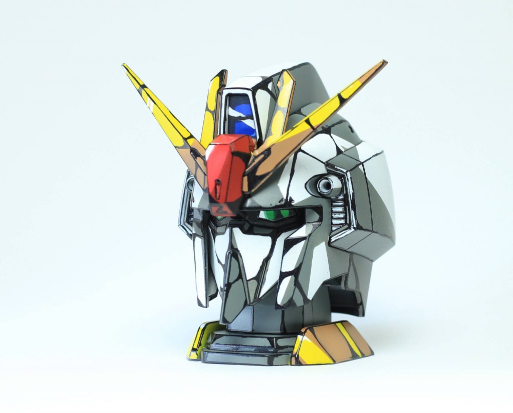 光源が右前方から来ている…と仮定して、影を書き込んでみました。黒い線や影の付き方は90年代のロボットアニメを意識してつけています。