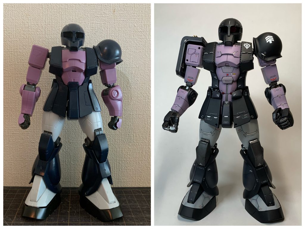 プロポーションを大きく変更したのは胴体の長さで1センチ強延長しました。腕の長さも5ミリほど長く。一方、足の長さはそのままで、胴長短足のシルエットに^_^