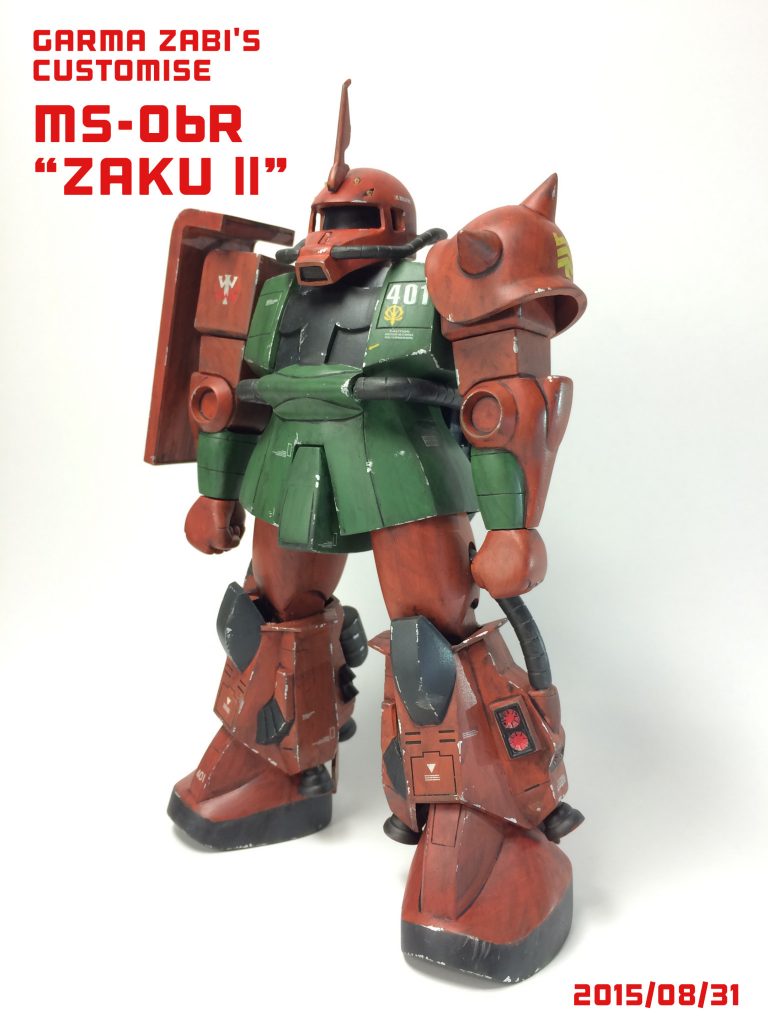 この頃はラッカー筆塗りでした。ガルマカラーのブラウンは調色した記憶があります。