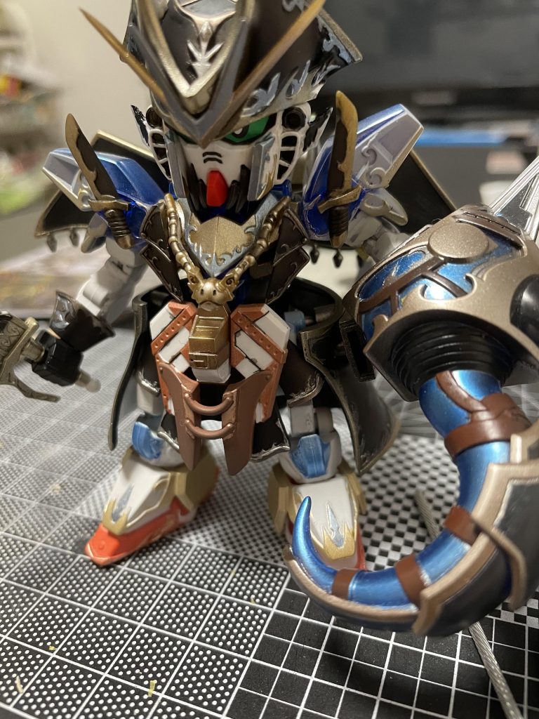 細かい塗り分けは最初水性ホビーカラーで行なっていましたが、めんどくさすぎてラッキー下地にマジックリン落としで仕上げました😅結果マジックリン落としが、一番早くて楽でした。