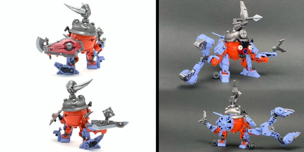 ●重戦士&水中戦士 各面重戦士(左):ボールK型風水中戦士(右):フィッシュアイ風