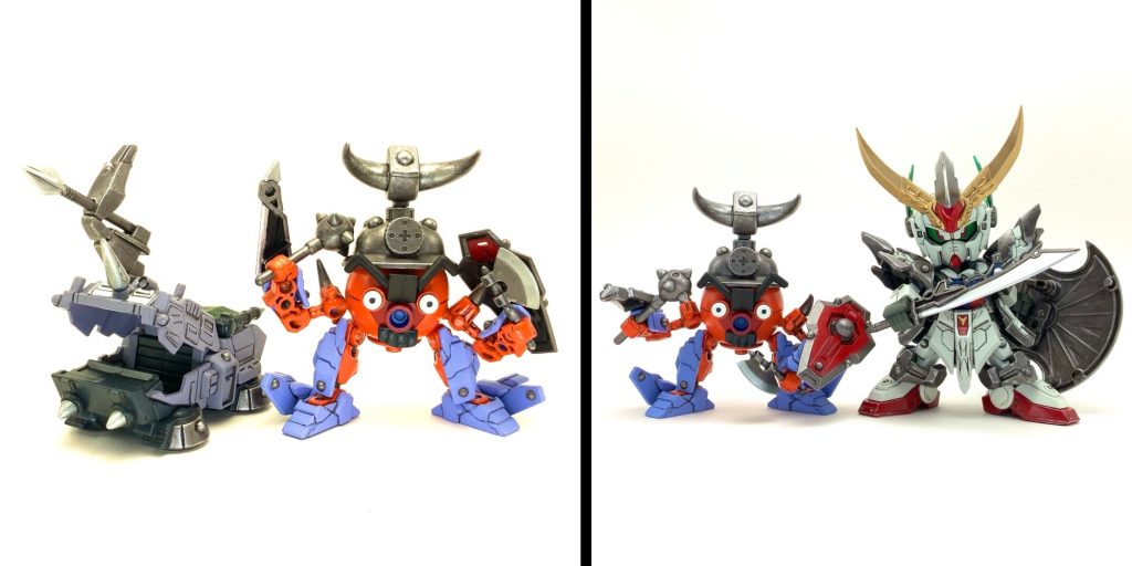 ●ポーズショット戦士ガンダムとの体格差はこんな感じ。