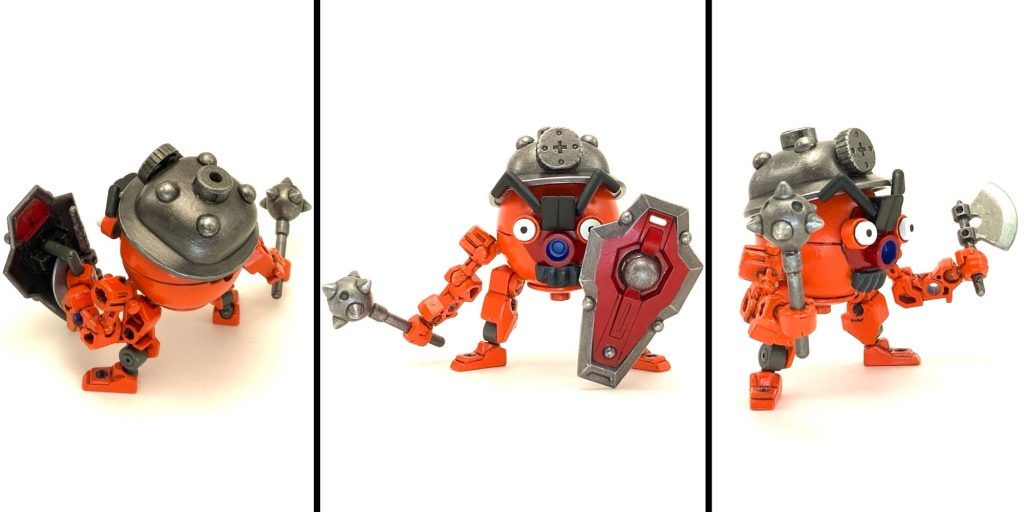 ●アームドボール 各面手足がアニマギアだから、結構フレキシブルに動くよ!盾の裏に斧をマウントできるよ!