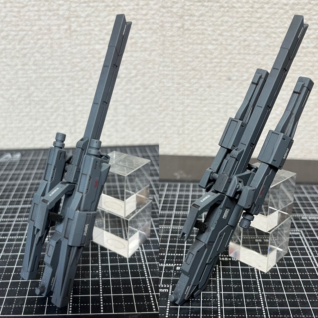 大型ビームキャノンはオプションセット7の大型レールガンとショートバレルキャノンを組み合わせて作りました。ショートバレルキャノン部分を回転させて変形します。