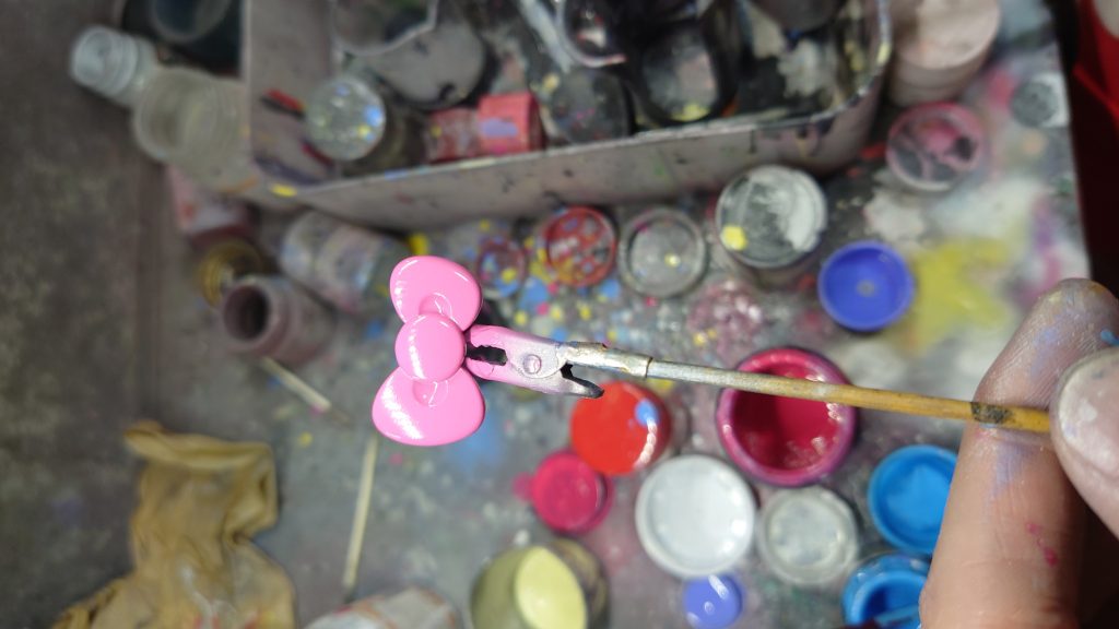 基本的に全体をパステルカラーにしましたが、リボンはあんまりパステルになりませんでした。