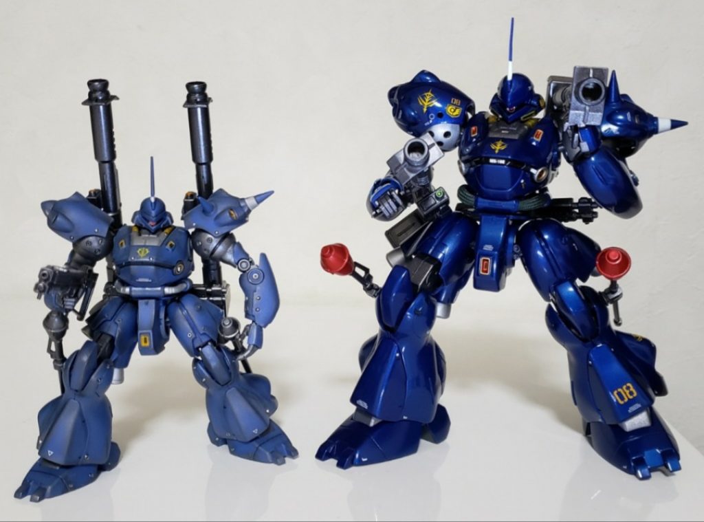 MGケンプファーと。HGの方がスタイルバランスは良いかな?MGもバージョン2,0とか出してほしいですね…