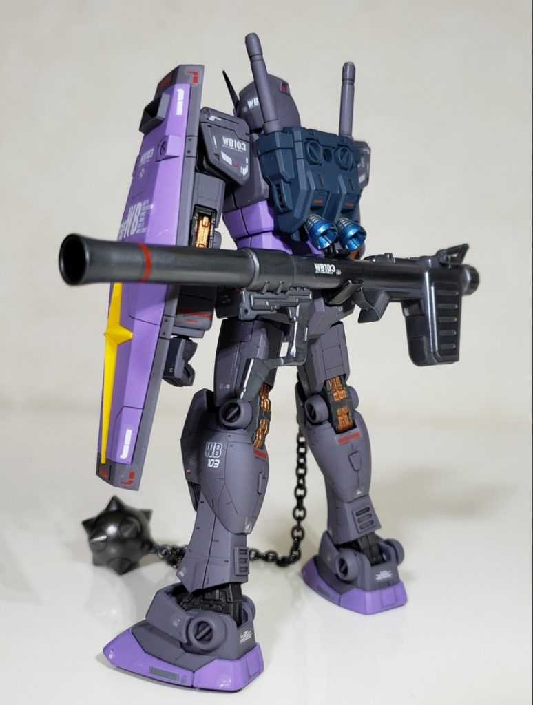 バックショット。バズーカは色分けしようか迷ったけどダークアイアン1色です。関節一部をカッパーで塗装してマグネットコーティングっぽくww