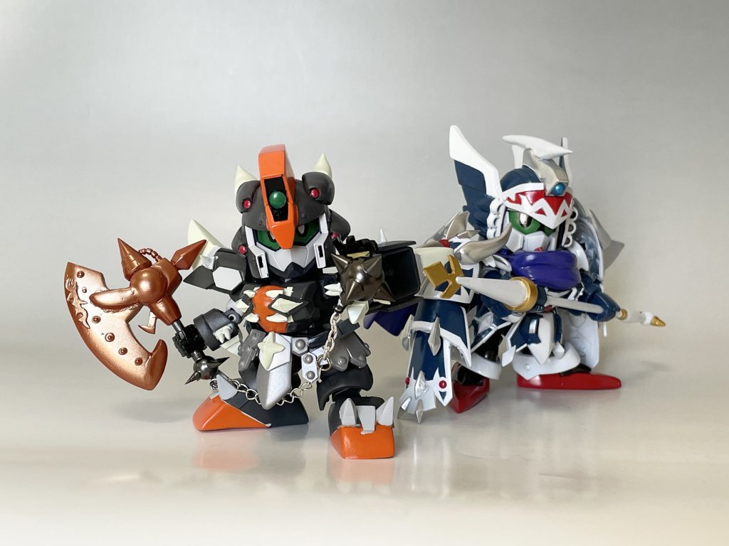 相棒の嵐騎士ガンマガンダムとツーショット