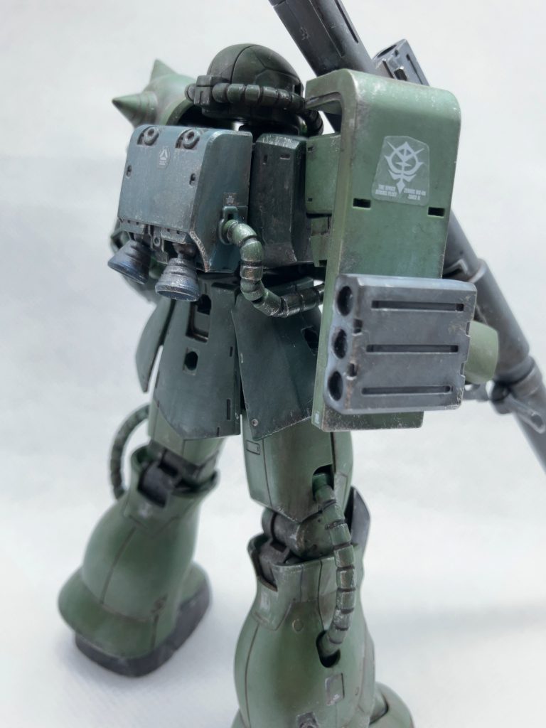 ウェザリングマスター各種で汚し追加、バーニア青焼け　エナメル塗料のチタンでドライブラシ