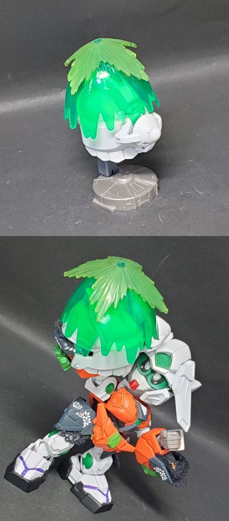 GNドライブ「ズンダモチ」宮城名物ずんだ餅をモチーフにした手持ち式の外付けGNドライブです。本体の白い部分を餅、放出されるGN粒子をずんだに見立てています。主に殴打に使うイメージです。