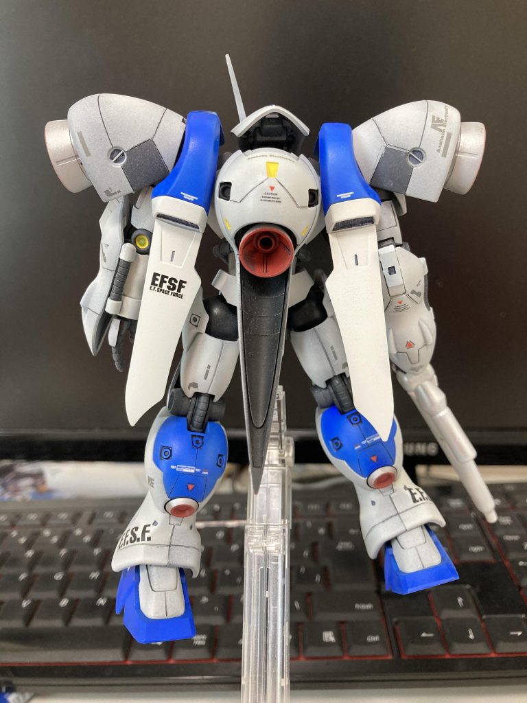 デカールはガンダムデカールを使用。RGガンダムMk-Ⅱ、地球連邦MS用①、RGフォースインパルス、逆襲のシャアシリーズ。これらから適当にイメージに合うものを選択しました。