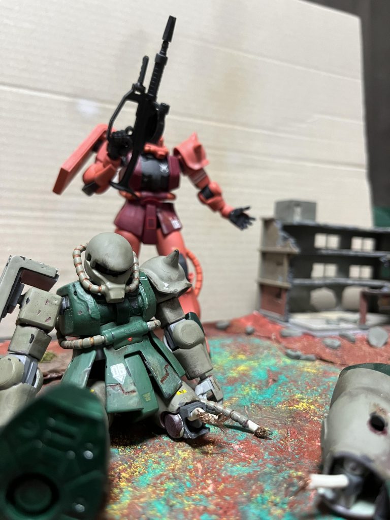初ジオラマ　破壊されたザクを作りたかっただけ–2枚目/制作者：ガナリ