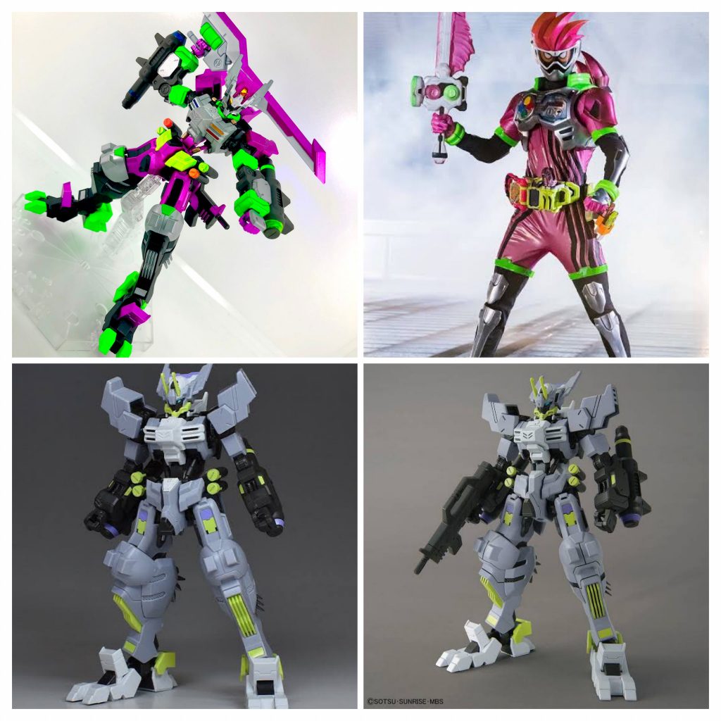 モチーフ、素組、公式作例との比較です。そこそこ寄せられたのではと思います^_^