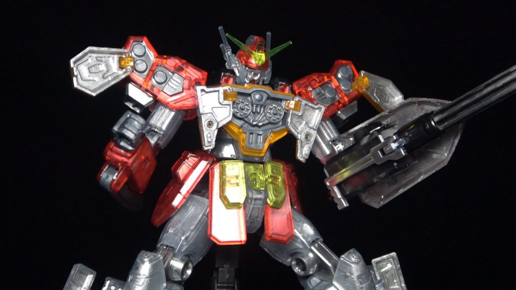 ブラックライトを当てない場合はこんな感じになります。クリアカラーが苦手な方でも、裏側をシルバーで塗装すれば苦手感が和らぐと思います。