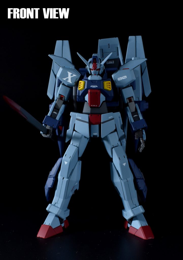 フロントビューガンダムヘッドのほか、胴体部分をミキシングでガンダムのイメージに近づけています。カラーリングはプロヴィデンスガンダムを意識してみました。