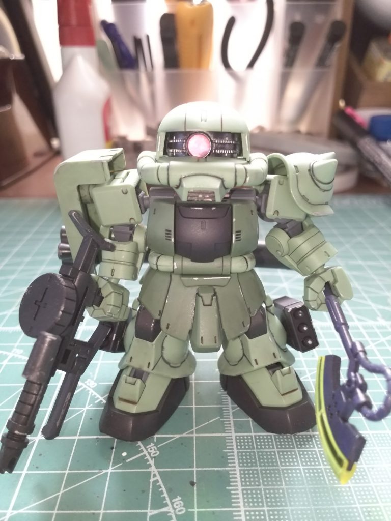 部分塗装しか出来なかった頃に制作したＣＳザクが元のキットとなっております。二年くらい前はこんな程度の制作技術でした。