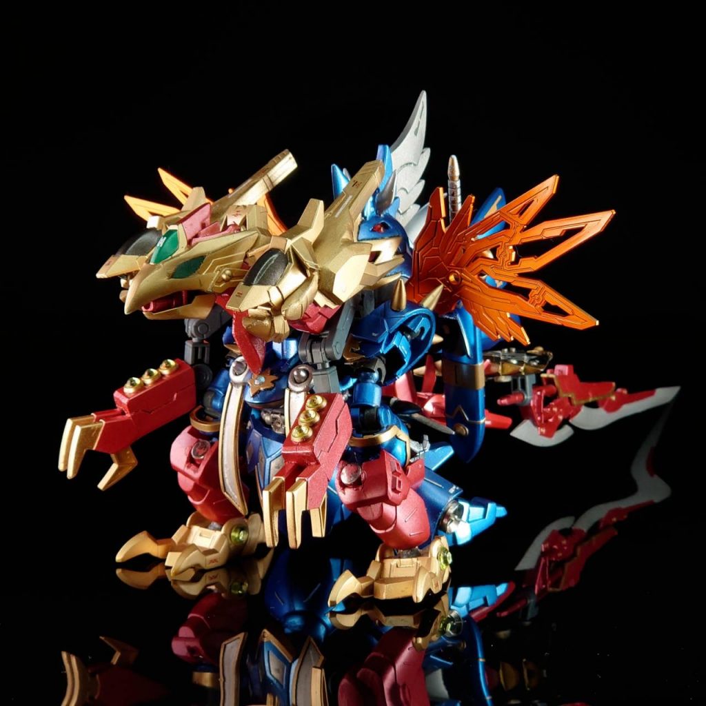 SDガンダム聖伝に登場する「グレートサザビードラゴン」をモチーフにした、「モード:グレートドラゴン」です。爪や尻尾を使ったパワフルかつトリッキーな戦い方と、本機最大火力を誇るブレスが特徴の形態です。プチモビファイト準決勝で戦いました。