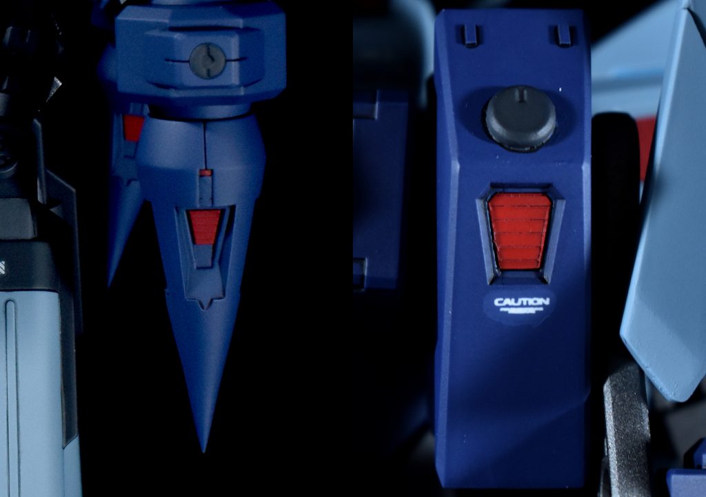 ビットの先端はシャープ化。ビットを含め、各部のスラスターはスジ掘りプラ板でディティールアップを行なっています。