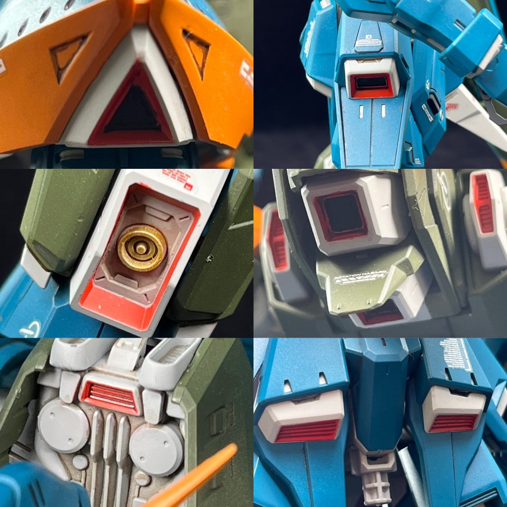 各スラスター内はマスキングして塗り分けました。