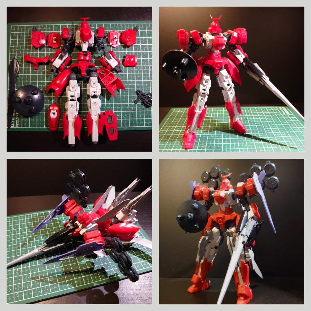 加工過程です。これまでより加工量が大幅に増えましたが、、新ヤスリ、各種アートナイフ刃、ホビーのこ、ルーター等の導入で何とか進められました。毎度意味ないですが、、今回はアーマーに3mmダボを付けて、エスポジットβに戻せるようにしています(^^;