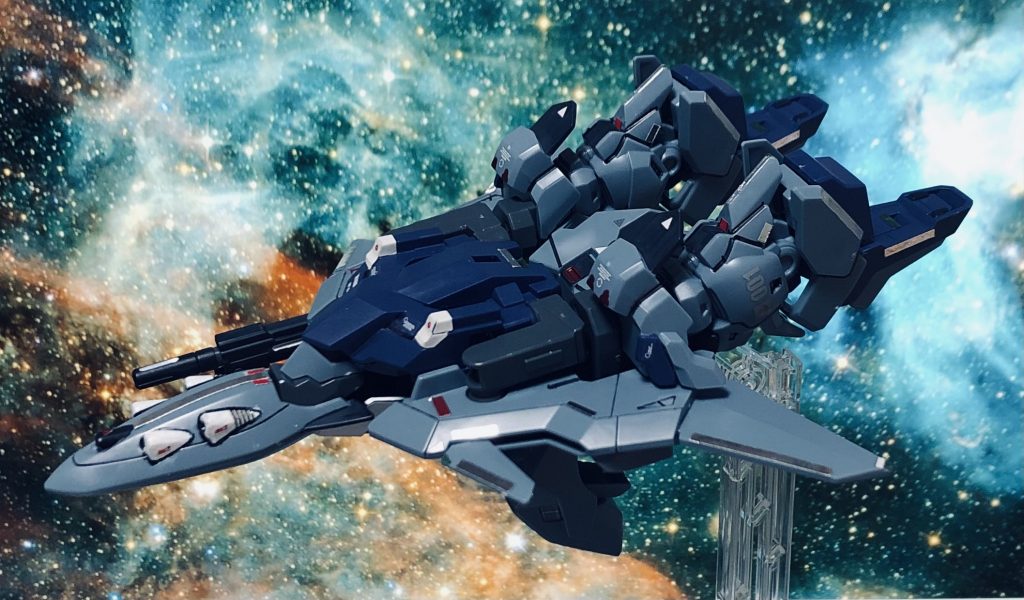 こちら飛行形態のノーマルモード。今回、可変機コンにエントリーするつもりはなかったのですが、積みプラの中にたまたまデルタプラスがあったという幸運（？）もあって、SD初デビューとなりました😊