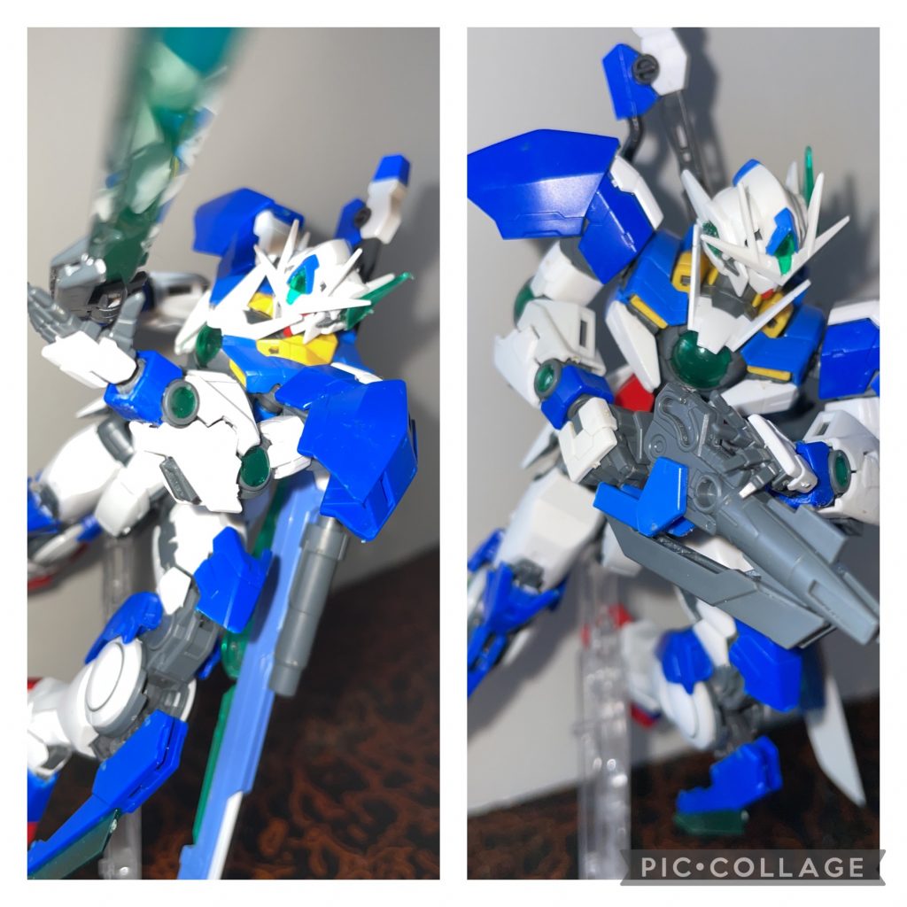 基本武器GNビームガンソードモード変形により遠近両方に対応した武器。エネルギーの消費量が減っていて、長時間にわたって運用出来る。