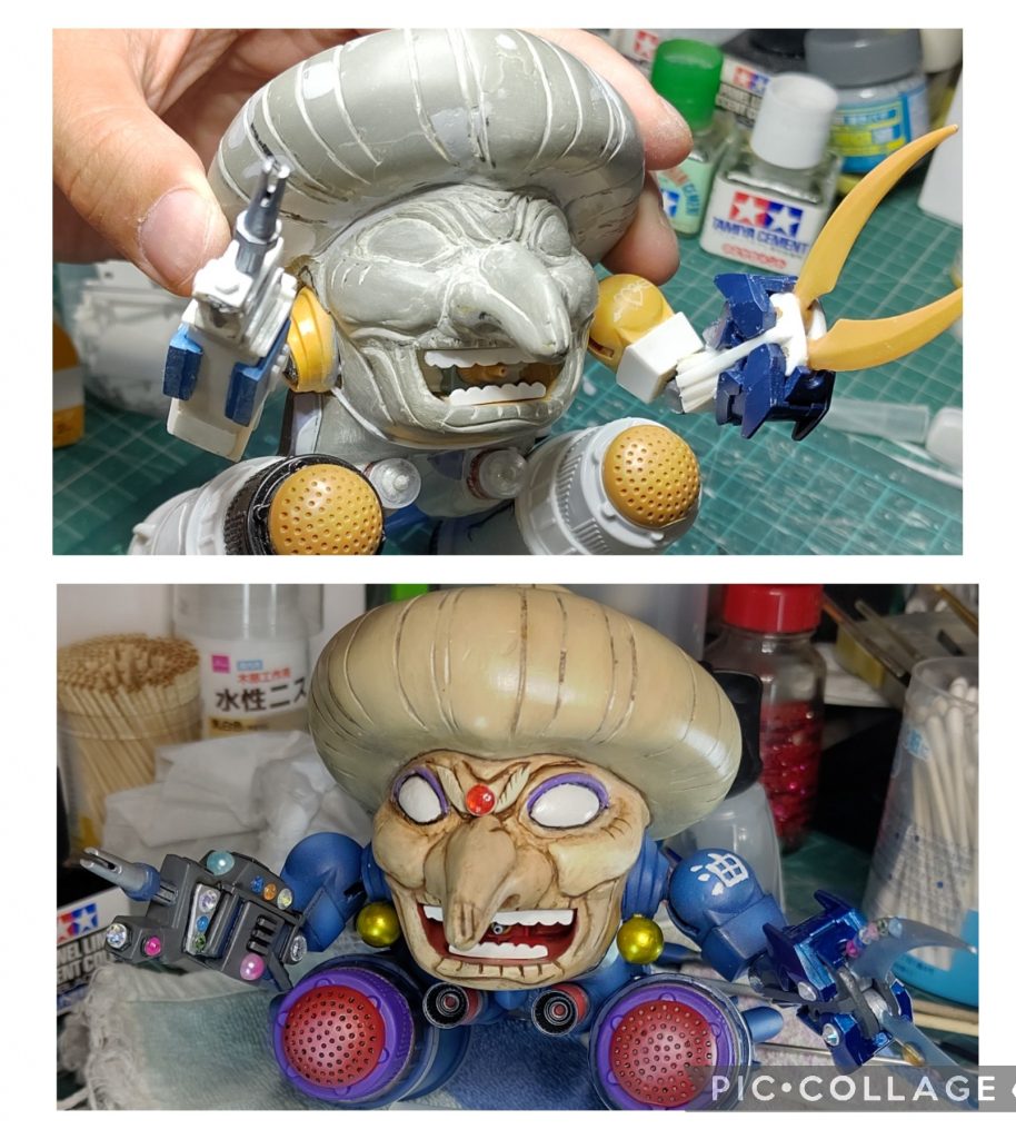 形になってきてからは地道に手を加え、少しずつ ザクレロmeets.湯婆婆😅