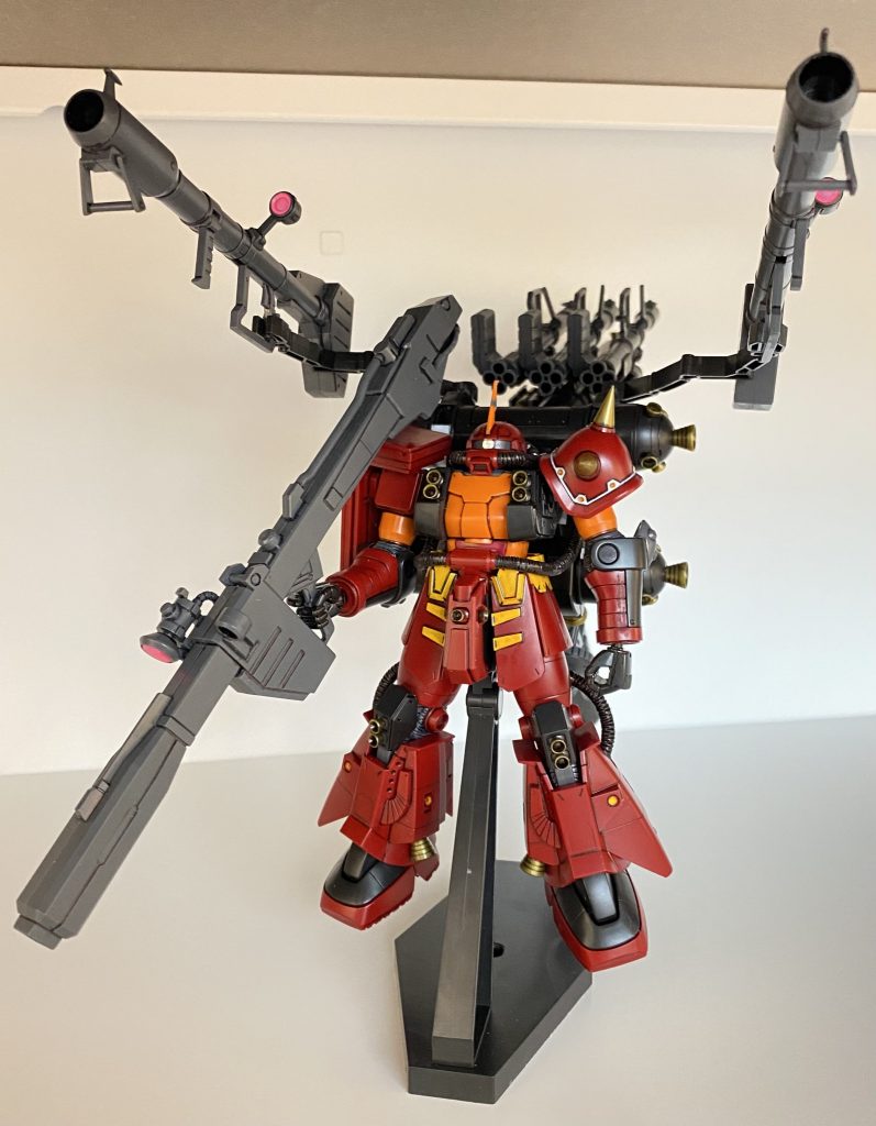 禁忌の技術であるリユース・サイコ・デバイスを搭載した怪物とも言えるモビルスーツ、サイコ・ザク作ってみて、その強さを3次元で感じ取っています!