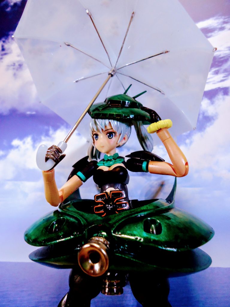 強い陽射しはお肌の大敵！日傘も装備デス。（ソーラ・レイ対応で高温攻撃も拡散させます(笑)）