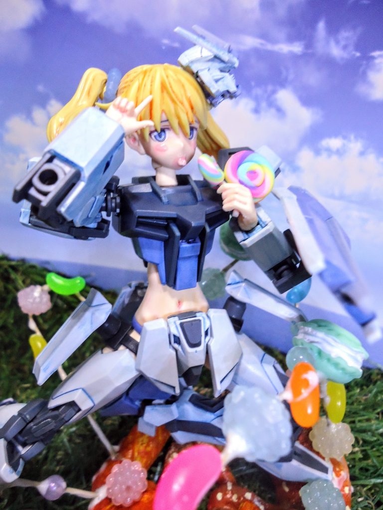 糖分ズ?を1mm真鍮線で数珠繋ぎにして、生クリームを模したガイアノーツの瞬間カラーパテのホワイトで固定も行いました。(予想以上に生クリーム感が再現出来たと思います。)