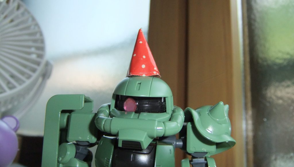 今度はパーティーハットを試着❗何か面白い。【だから背景ぇ･･･(笑)】