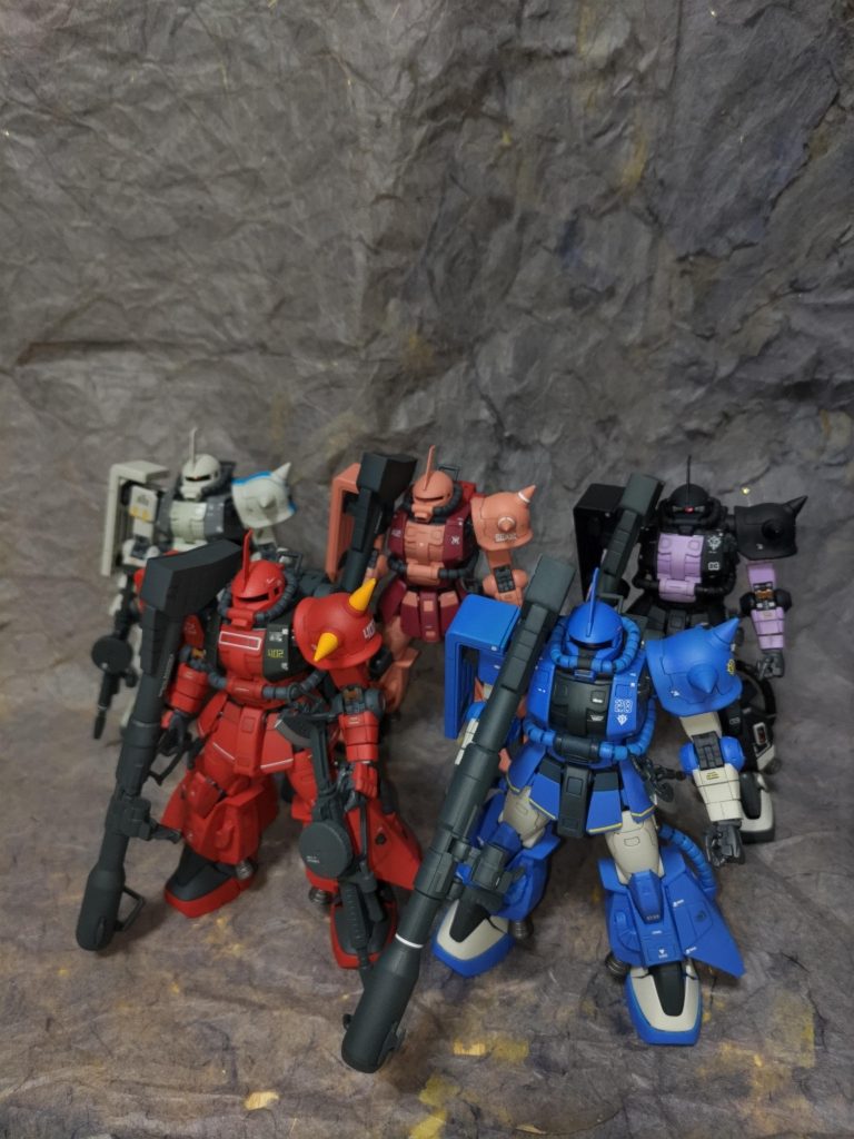 RG高機動型ザクⅡ揃い踏み