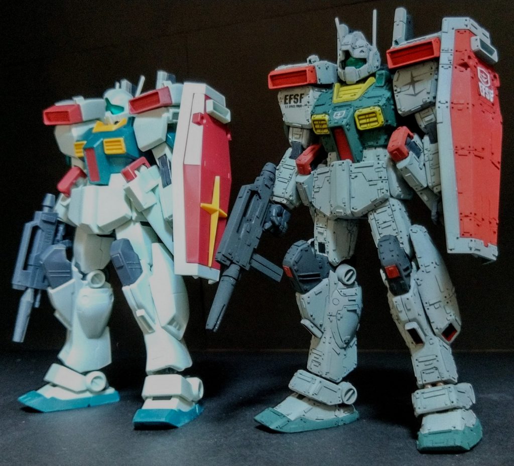 本当はジムバリエーション展開の最後に作ろうかと思ってたんですが、理解ある友人からHGUCのジムⅢを貸してもらったので予定を変更して作りました😊とはいえキット通りにはしないで私なりの作風で変えてみました😊