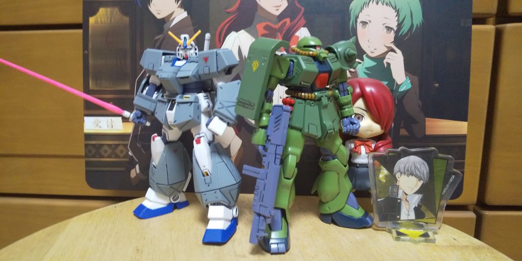 見てくれてありがとう。最後に余談だけど、主人公の大人の彼は鳴上君だ。アレックスとバーニィのザクII改と一緒に撮影だ。以上だ。