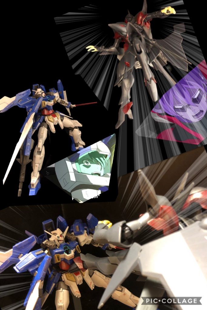 アセム「うわああぁぁああっ!」ゼハート「これが、Xラウンダーの力だ!お前が戦いに向かない理由は、甘さだけじゃない!」アセム「Xラウンダー...!?」ゼハート「アセム、二度と俺の前に現れるな…。」アセム「俺は、ゼハートには勝てないのか!?くそお!」???「(あせり過ぎよ、だからいけないの。)」アセム「...え?声...?」???「(パワーがダンチなんだよ。そん時はどうすればいい?)」アセム「え?誰?怖...!」???「(いいから身体を貸しなさいってのよ、カミーユ。)」アセム「カミーユ?カミーユって誰...?」ゼハート「む!?ガンダムが...!?どうしたんだ!?私の知らない武器が内蔵されているのか!?」アセム「...わかるまい、戦争を仕事にしているゼハートには。この、オレの身体を通して出る力が。オレにも何がなんだかわからないけど!」ゼハート「身体を通して出る力…何を言っている、アセム!」???「カミーユはその力を表現してくれるマシーンに乗っている。」???「Zガンダムにね。」ゼハート「バカな!?女の声!?アセムはモテるタイプじゃなかった筈!」アセム「なんだって!?そんな風に思ってたのかよオ、ゼハート!うぉぉぉぉぉ!!」ゼハート「何!?動かないだと!?ゼダス、動け!ゼダス、なぜ動かん!うっ!うぉぉ!?」アセム「ここからいなくなれーーーーーっっ!このモテ男ーーーっ!!」ゼハート「うおおおーーーーっっっ!!?」